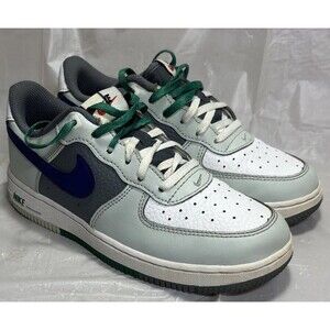 Nike Air Force 1 LV8 Light Silver & Royal Blue Kids Size 3Y Sneakers FB9501-001